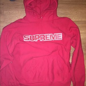 Red Supreme hoodie
